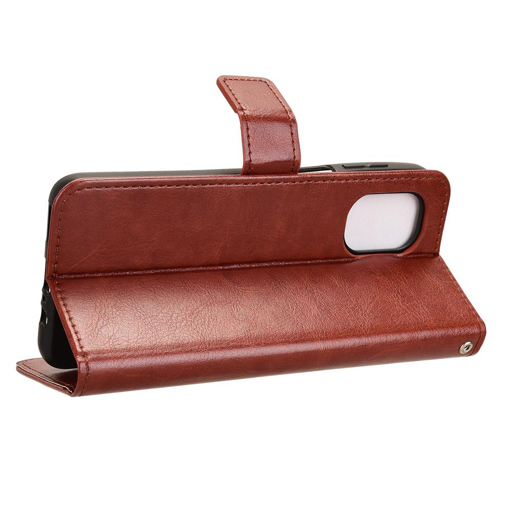 Чехол для Motorola Moto G55 5G из ПУ кожи с текстурой «Crazy Horse», чехол-кошелек для телефона