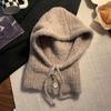 Hat and Scarf Integrated Women  Balaclava Plush Windproof Cap Knitted Beanies  Outdoor