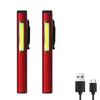 Usb Rechargeable COB Floodlight Flashlight XPE High Beam Aluminum Alloy Pen Clip Work Light Built In Battery with Tail Magnet