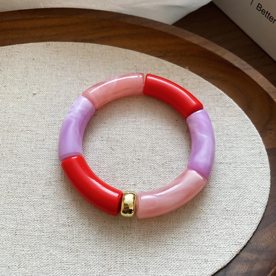 European and American Fashion High-End Marbled Acrylic Bangle Bracelet - Women's Versatile Hand Jewelry