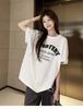 Simple round neck letter printed T-shirt for women