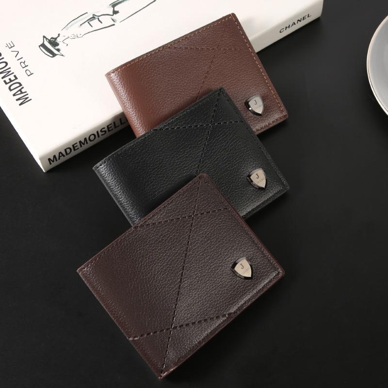 New Men's Wallet Men's Short Multi-Card Position Fashion Casual Wallet Men's Green Thin Two-fold Horizontal Soft Wallet