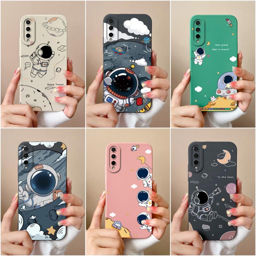 For Huawei Y5 Y6 Y7 Y9 Prime Y9S Y7A Y9A P Smart Pro Phone Case Cover Shockproof Matte Anti Drop Liquid Soft Silicone Astronaut For Huawei Bumper