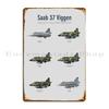 Saab 37 Viggen Swedish Cold War Warrior Metal Plaque Poster Cinema Pub Wall Decor Personalized Living Room Tin Sign Poster