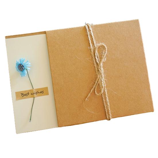 1 комплект поздравительных открыток из бумаги с цветочным принтом, привлекательный креативный крафт-дизайн, открытка на день рождения друга