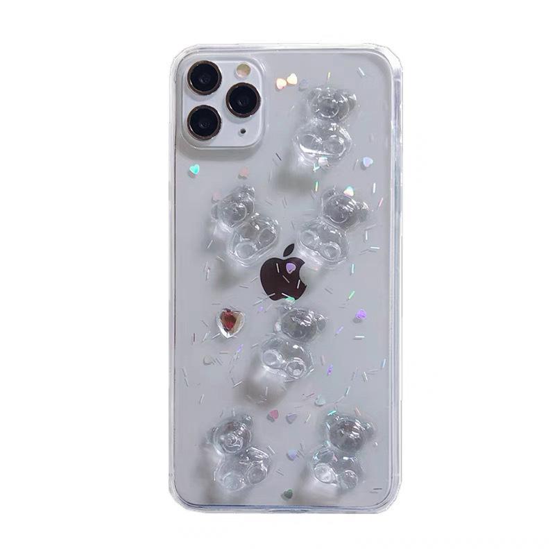 Применимо к iPhone17Promax Эпоксидный Мишка Чехол для Телефона Apple Применимо к 16/15/14 Прозрачный и Простой