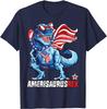 Dinosaur 4th of July Boys Girls Men Amerisaurus T Rex Funny T-Shirt