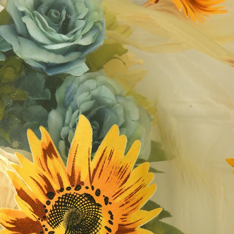 Узор Подсолнух занавеска украшение дома полиэстер волокна тюль занавеска цветок органза