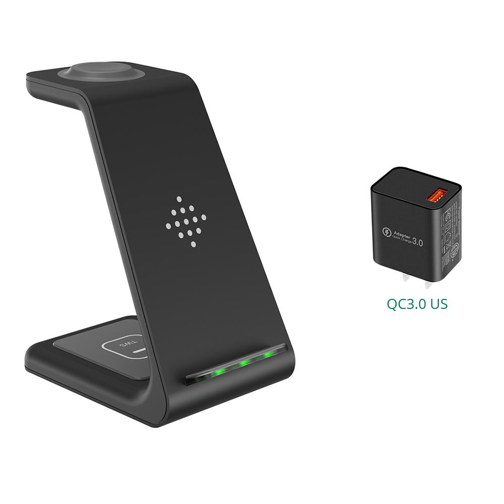 Подставка для зарядного устройства Qi 3 в 1 для Apple Watch/airpods Pro, подставка для быстрой беспроводной зарядки для зарядных устройств Iphone 14 Pro Max/13/12/8