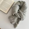 Осенне-зимний женский вязаный шарф, зимний теплый утолщенный однотонный студенческий шарф-плетенка
