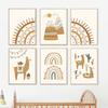 Boho Cartoon Camel Mountain Cactus Sun Rainbow Wall Art Canvas Painting Nordic Posters And Prints Wall Pictures Kids Room Decor