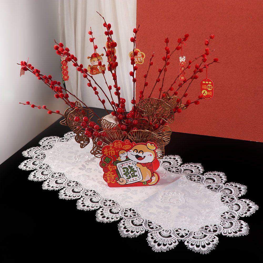 Dacron Oval Lace Tablecloth Vintage Coffee Table Placemat Durable Europe Dining Tablecloth  Home