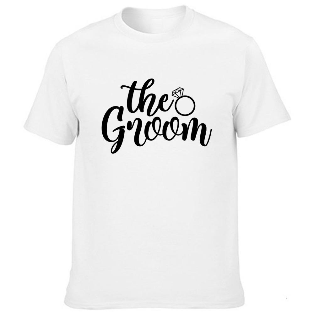 Hipster Men Wedding Party T Shirt Team Groom Letter Print Graphic Husband Harajuku T Shirts Male
