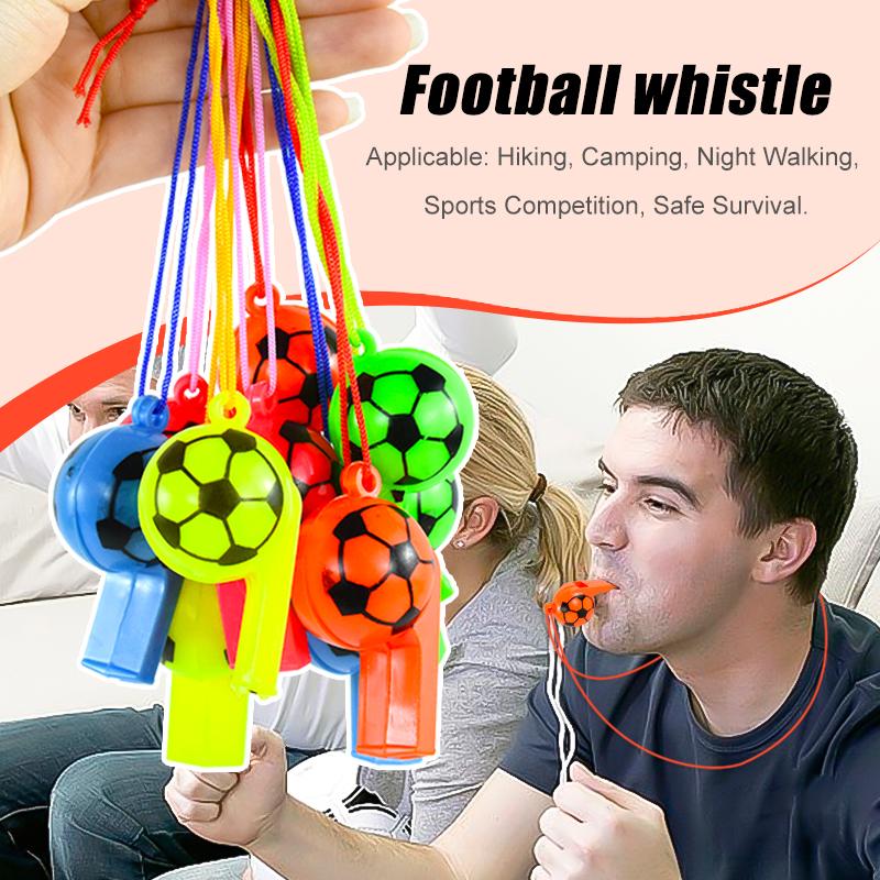 10Pcs Soccer Party Whistles Noise Maker Sports Toy Kids Football Theme Birthday Party Favors Pinata Filler Boys Prize Gifts