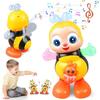 Electric Singing Dancing Bee Toy with Music LED Light Toddlers Boys Girls Interactive Wiggling Bee Toy Children Educational Cartoon Animal Musical Toy