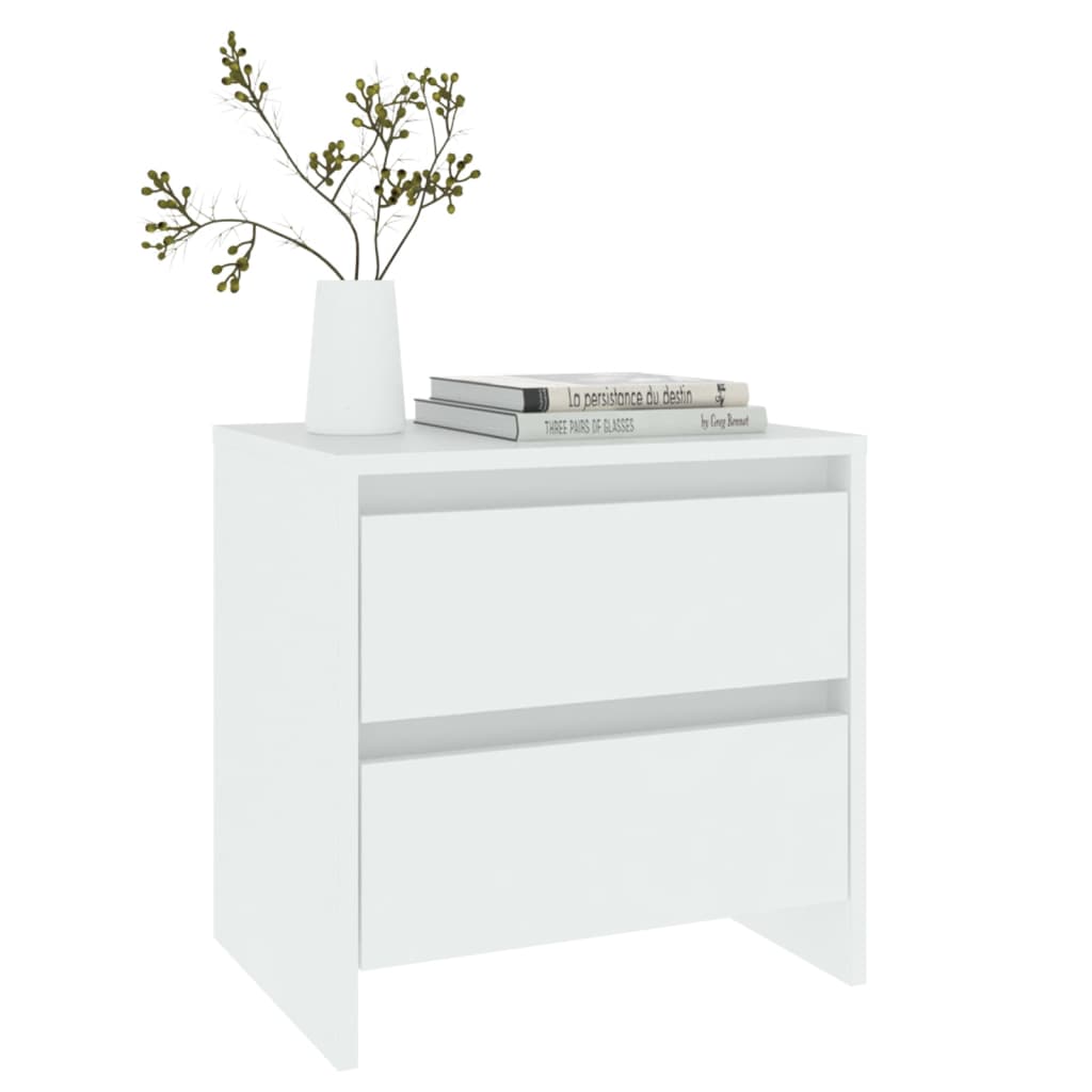 Nightstand White 45 x 34.5 x 44.5 cm Engineered Wood
