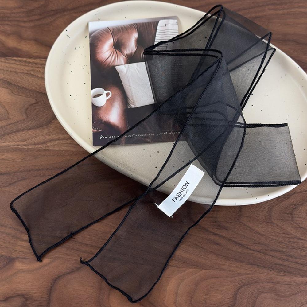 Y2K Silk Scarf Thin Organza Headscarf Decorative Long Skinny Scarf Beach