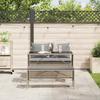 3 Piece Garden Dining Set with Cushions Beige Poly Rattan