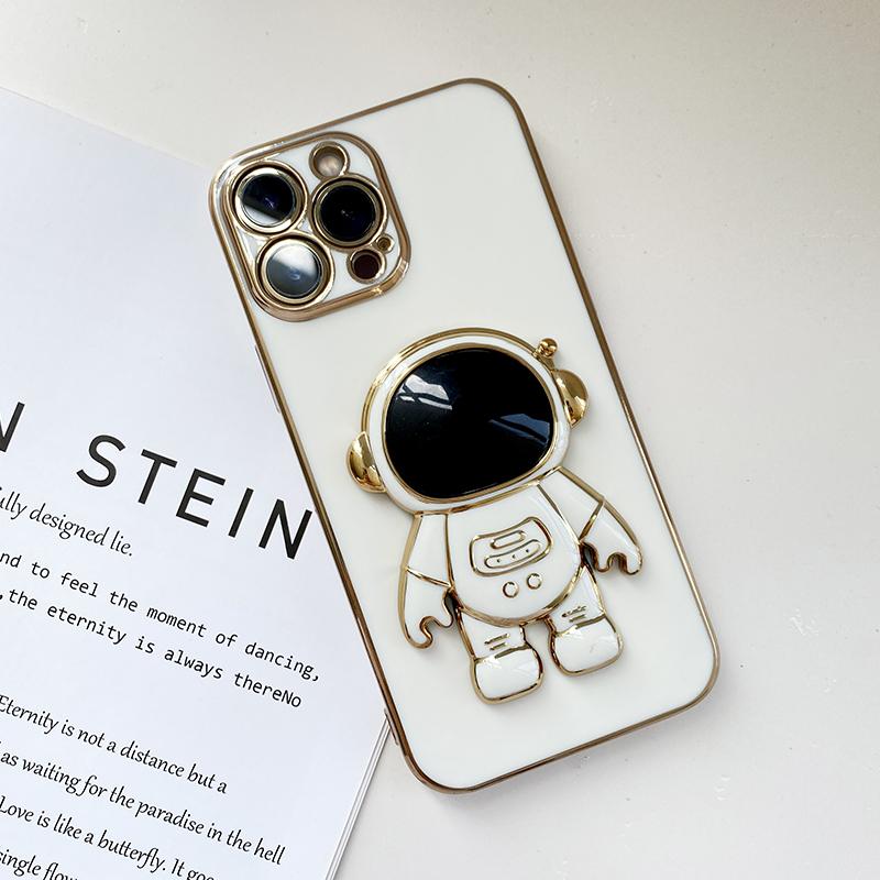 Кронштейн астронавта, мягкий чехол с квадратным краем и покрытием для телефона, роскошный чехол из ТПУ с покрытием для телефона Infinix
