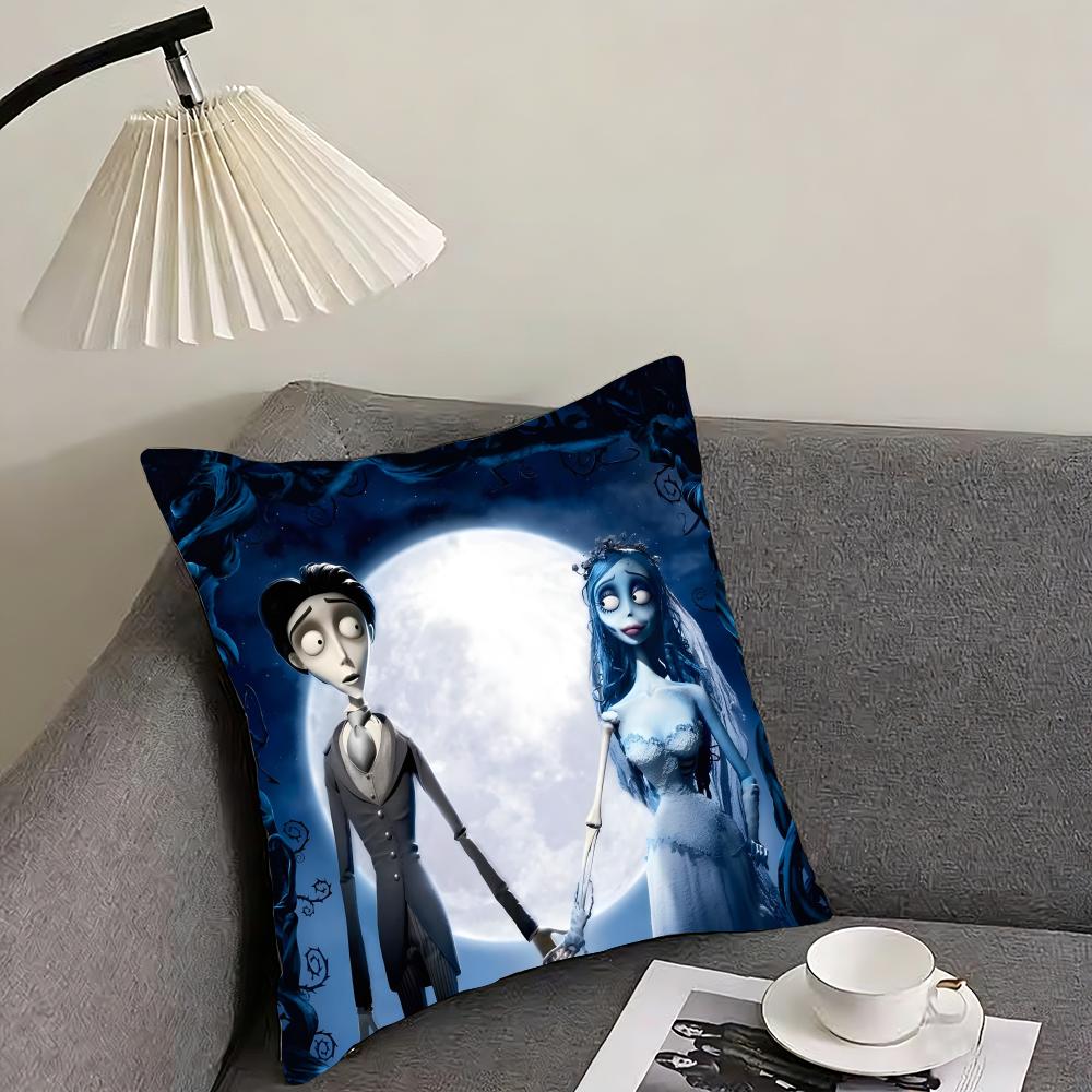 CCorpse BrideE Movie Cushion Cover Pillowcase Ultra Soft Skin Friendly Fabric Cloud Like Comfort Concealed Zipper