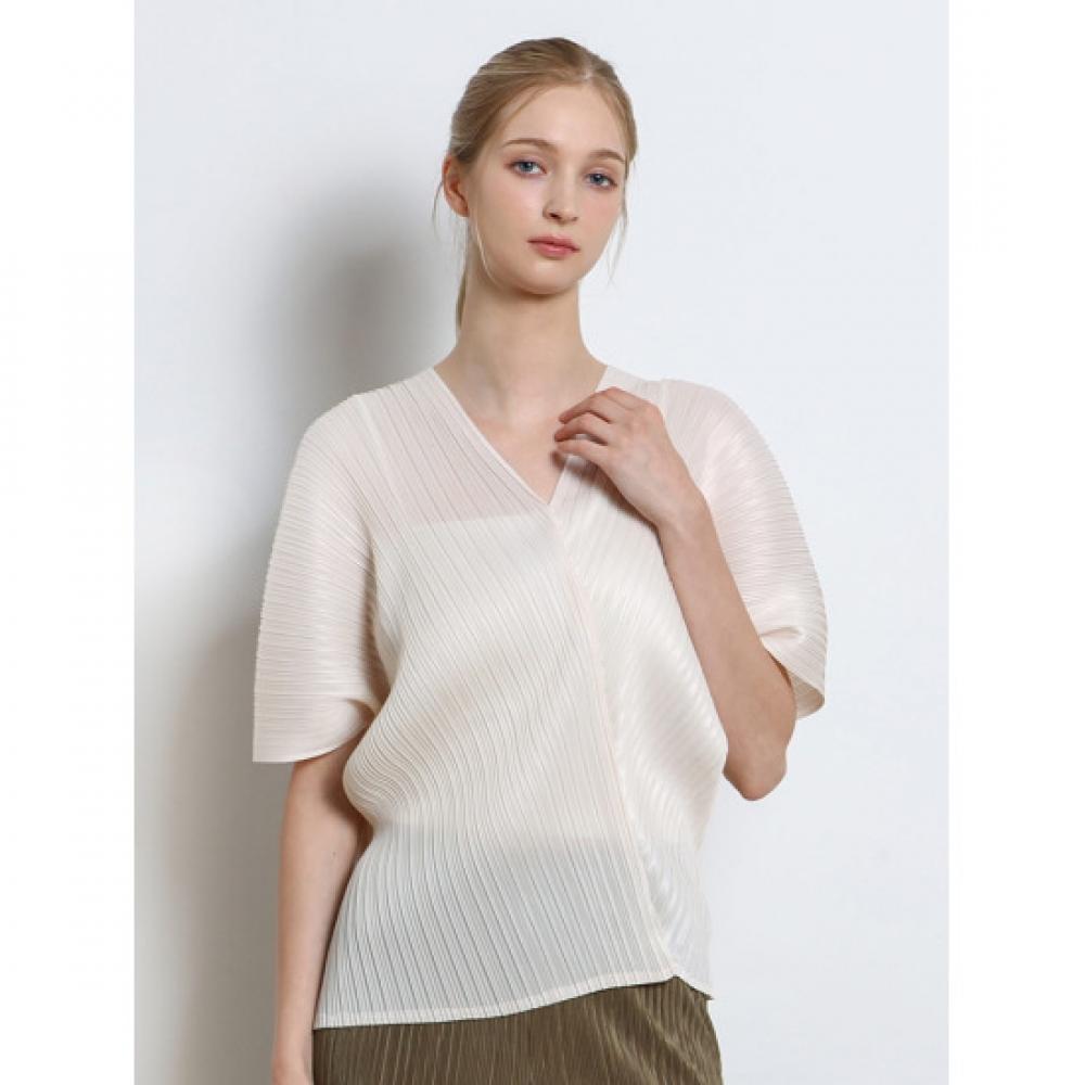Cresson V Neck Wrinkle Pleats Blouse