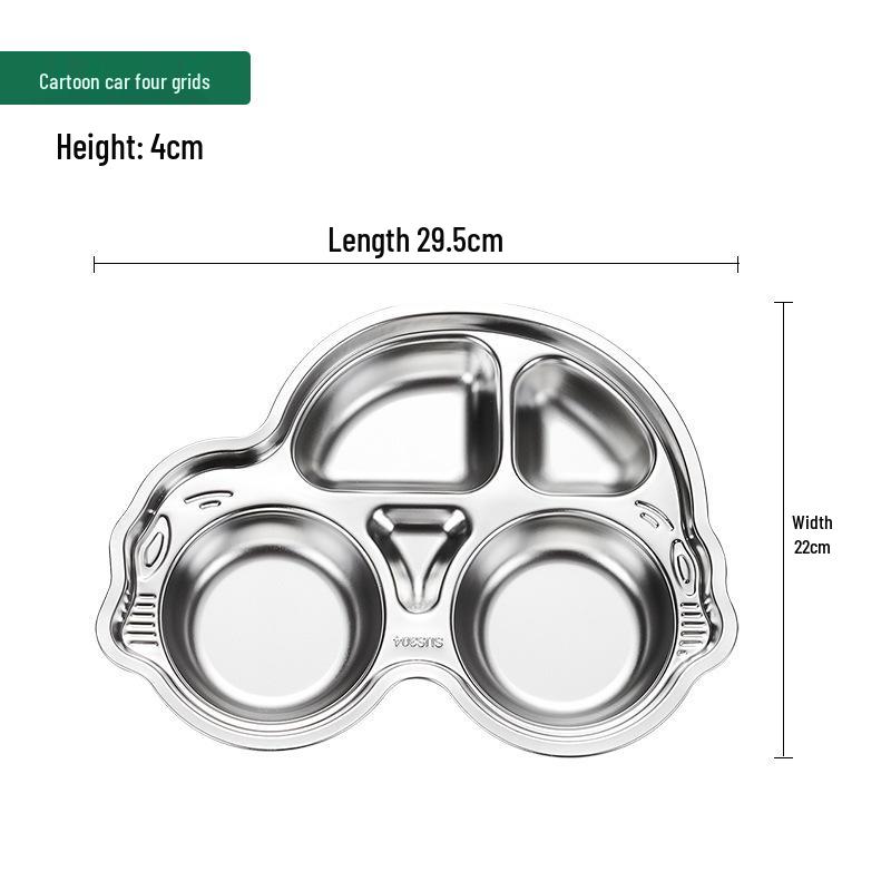 304 Stainless Steel Divided Plate for Children - Ideal for Kids, School Canteens, and Kindergarten Meals