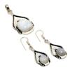 Rainbow Moonstone Gemstone Gift Jewelry Pendant Earring Set 1.70"-1.70"