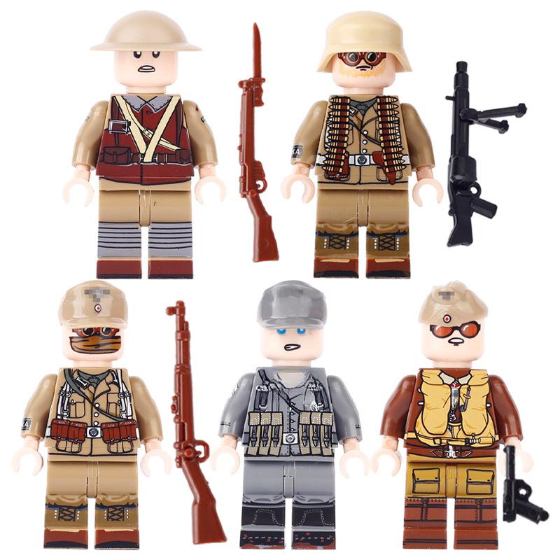 World War II Military Series Paratrooper Soldier Character Building Block Toys