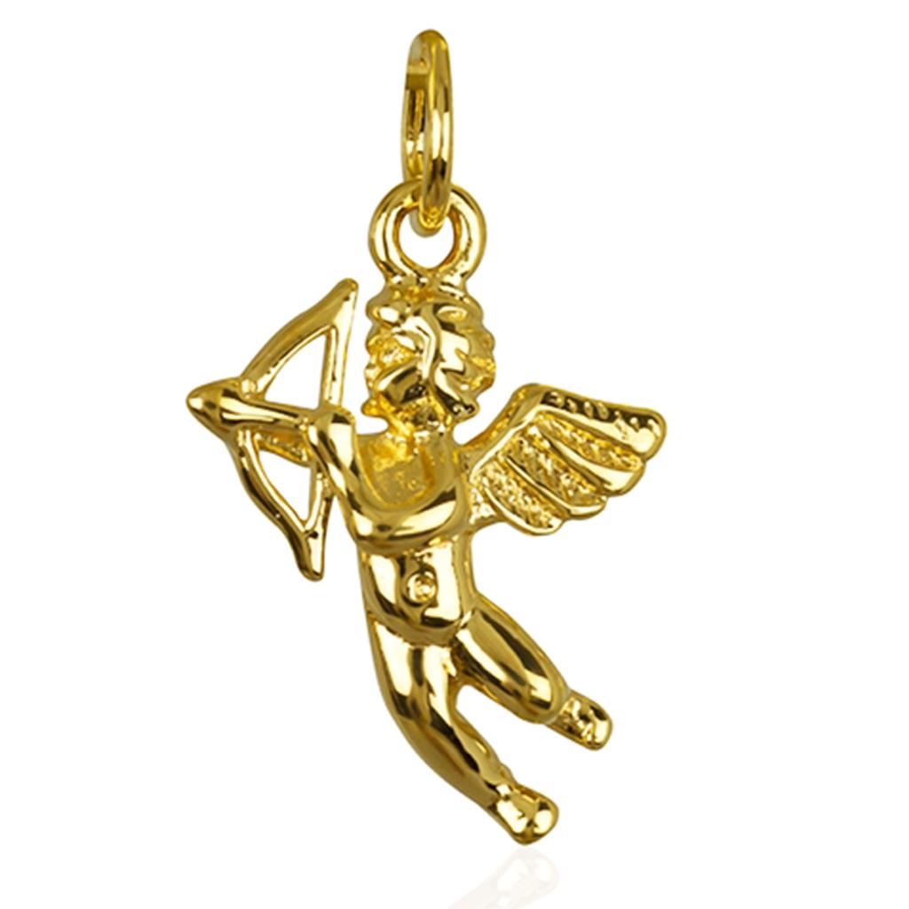 Les Trésors De Lily [R3928] - Gold Plated 'Cupid' Pendant - 17x14 Mm