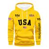 Men's Loose Flag Printed Hooded Sweatshirt Men's Casual Fashion Sports Sweatshirt
