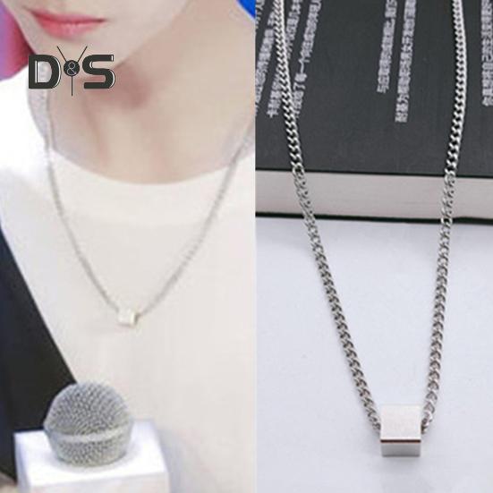 Геометрическое ожерелье с подвеской для мужчин Серебряный кубический кулон цепочка ожерелье гипоаллергенные украшения для повседневной носки