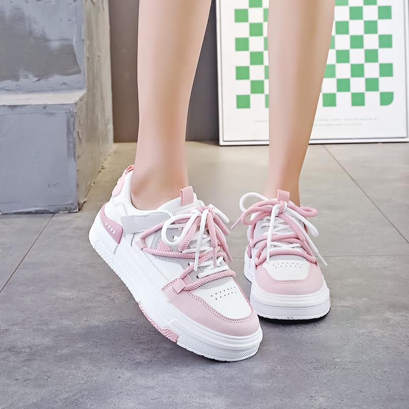 Женские повседневные туфли на толстой подошве весна 2025 г., белые, удобные, мягкие, универсальные для студентов, K1316