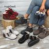 Fashion Thick Fur Fleece Felt Boots Woman Winter Warm Plush Short Booties Ladies Brand Design Lace Up Casual Furry High Top Sneakers