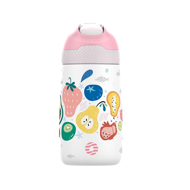 Бутылка для воды FJbottle для детей, Термос для девочек, Термобутылка со здоровой трубочкой и без BPA, 350 мл