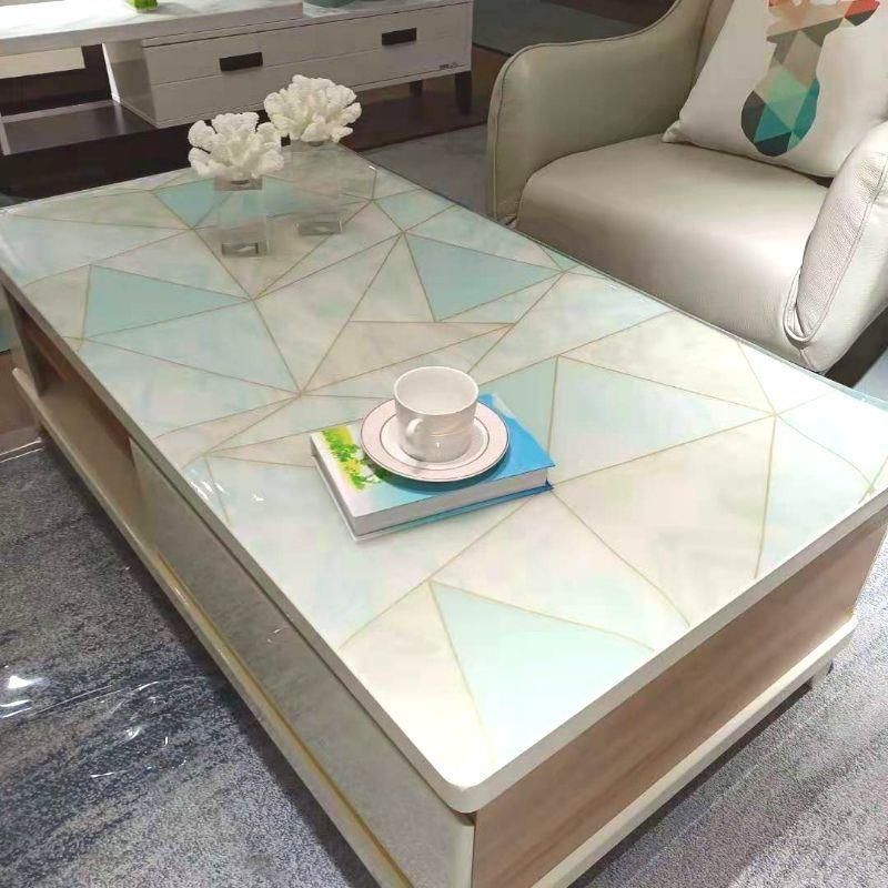 Водонепроницаемый коврик ПВХ Пластиковый коврик для журнального столика Маслостойкий противоожоговый коврик для стола, не требующий стирки Скатерть Хрустальная пластина Шкаф для телевизора Прозрачный коврик