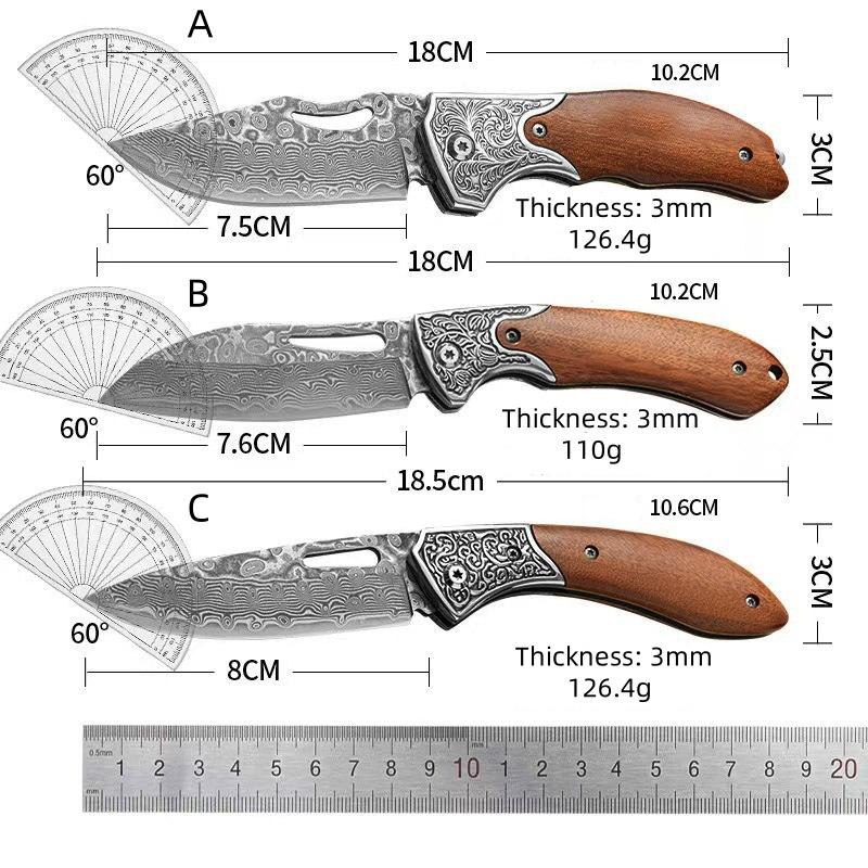 Кухонные ножи из дамасской стали, профессиональный складной нож для обвалки, нож для нарезки мяса с деревянной ручкой, нож для мясника из нержавеющей стали