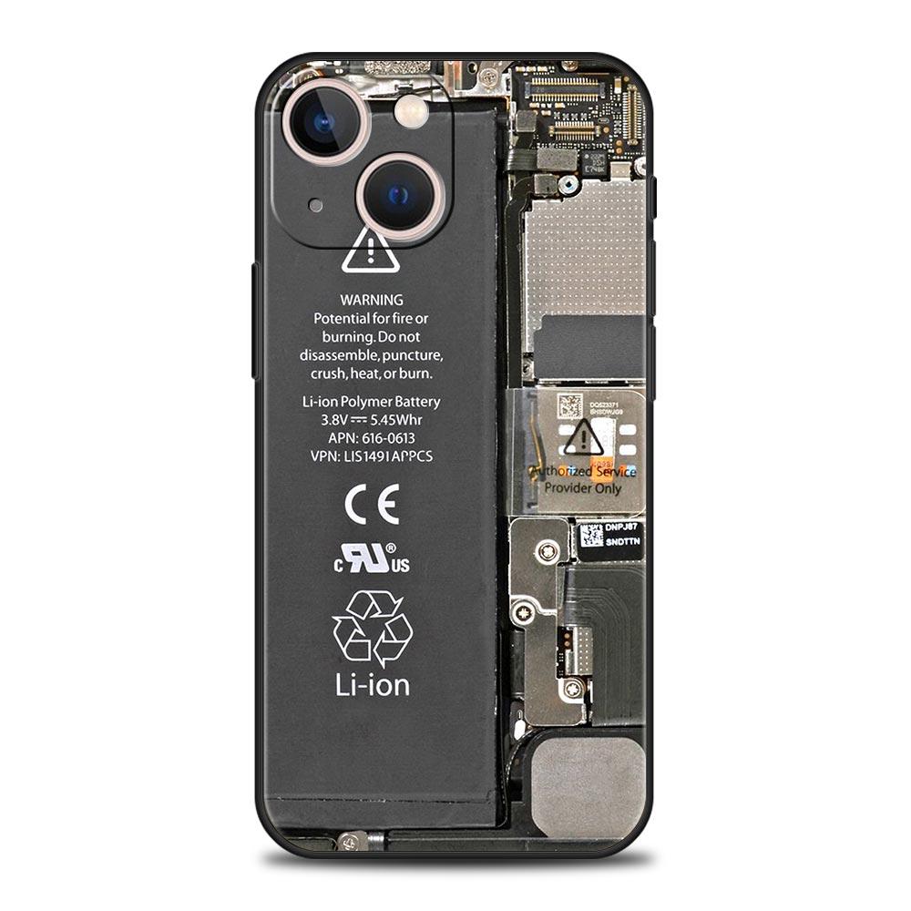 Чехол-накладка с рисунком печатной платы для iPhone 17 16 15 14 13 12 11 Pro Max 17 Air Plus Ударопрочный Мягкий ТПУ Чехол Fundas