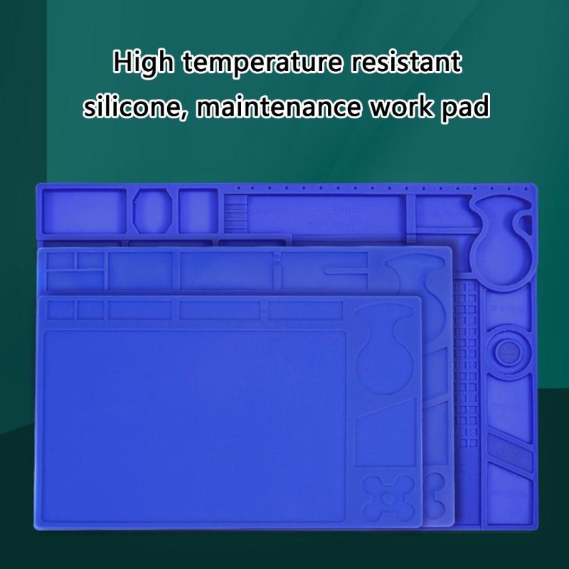 High Temperature Proof Workstation Pad Soldering Mat Integrated Ruler For Phone Computer Maintenance AntiSkid Textures