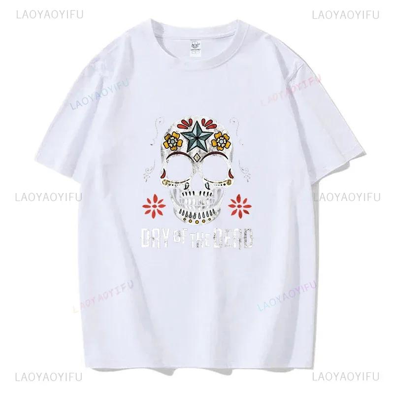 Мексиканский День мёртвых ''DÍA DE LOS MUERTOS'' Футболка с принтом Мужская графическая футболка Повседневные удобные футболки на лето Женская одежда