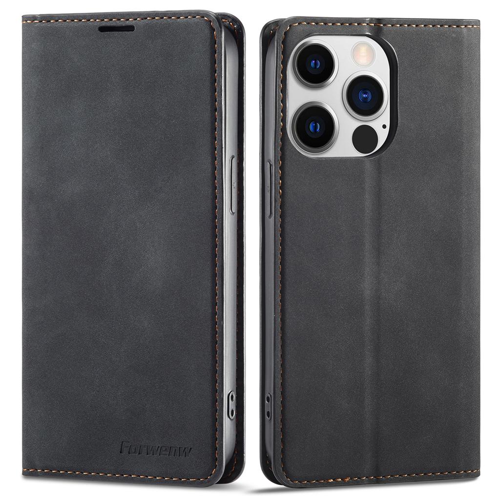 FORWENW Anti-drop Phone Case for iPhone 14 Pro Max,Skin-touch Phone Cover Stand Fantasy Series Leather Wallet Case