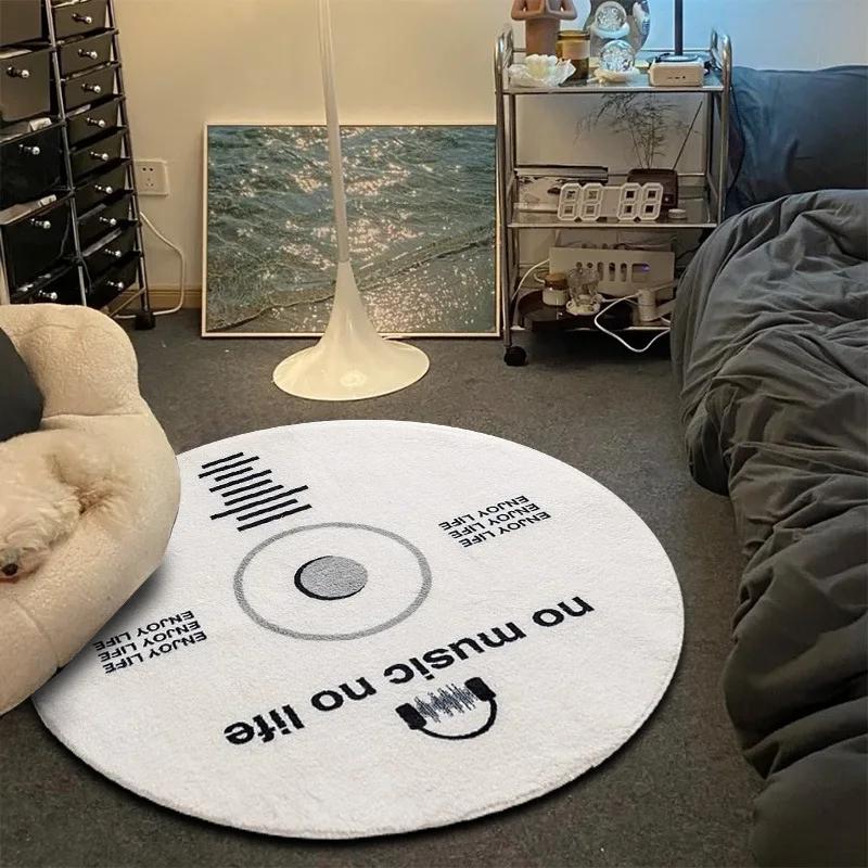Запись Музыки CD Ковер Круглый Игровое Кресло Напольный Коврик Комната Украшенная Гостиная Зона Отдыха Большая Площадь Нескользящий Ковер
