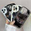 LZ3 Black Cat Green Eyes Clear Soft Wave Phone Cases for iPhone 15 13 Pro Max 12 Mini 14 8 Plus XS Max XR 6 Protection Back Cover
