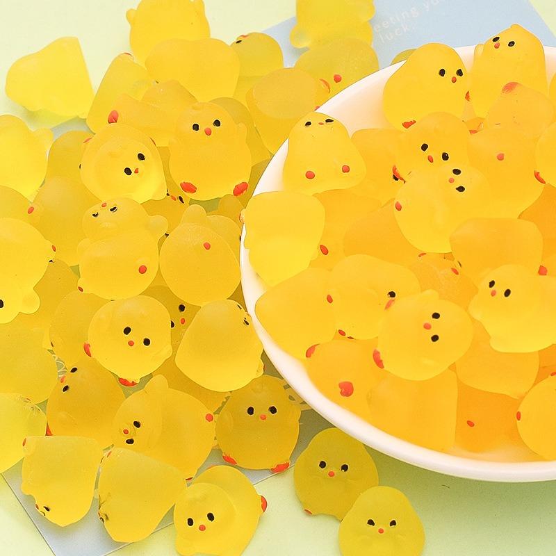 Mini Fluorescence Chicken Moss Toy Crafts Microlandscape Miniature Chick Figurines Children Gift Home Decor Accessories