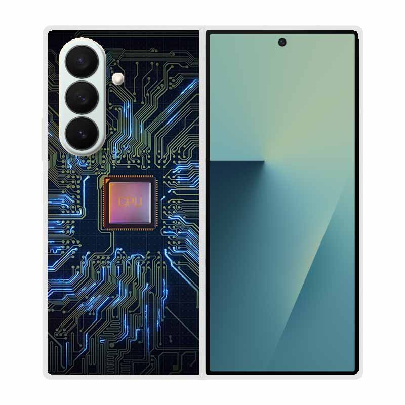 Phone Case For Samsung Galaxy Z Fold7Fold 7 Hard Plastic Flip Capa Coque Protective Clear Transparent Edge Shield Cover Casing