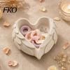 Delicate Relief Jewelry Tray 3D Printed Heart Shaped Tray, Wing Girlish One-piece Molded Dish Organizer, Vanity Organizer for Rings Earrings Necklaces