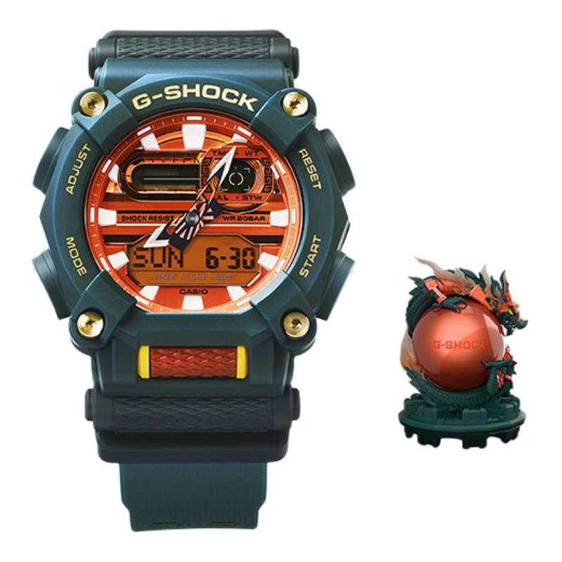 Casio Специальная серия часов G-SHOCK с двойным ЖК/стрелочным дисплеем Серия «Китайский дракон» Qinglong Эксклюзивная подарочная коробка с индивидуальным дизайном Национальный тренд GA-900DBR-3APFL