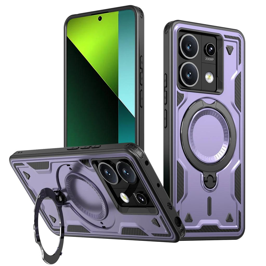 Для Xiaomi Poco X6 Pro Redmi Note 13 5G K70E Чехол Военная Броня Противоударный 360° Вращающееся Кольцо-Подставка ТПУ Пластиковая Крышка Телефона