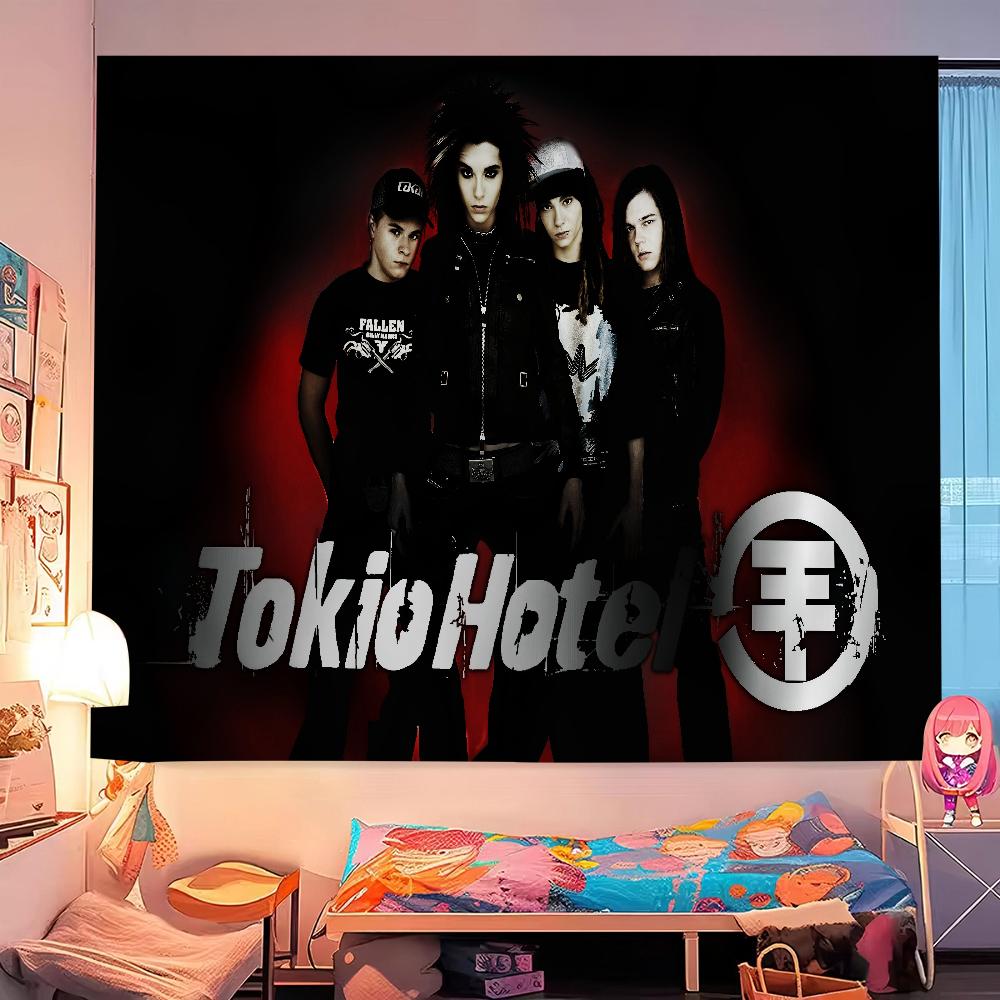 Tokio Hotel Рок-группа Билл Каулитц Сделай сам Настенный гобелен Подвесной Таро Хиппи Настенные ковры Общежитие Домашний декор