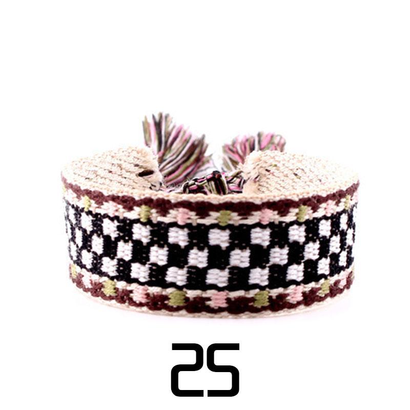 Женская мода ювелирные изделия подарок красочный декоративный узор вышитый ручной работы плетеный браслет в стиле бохо