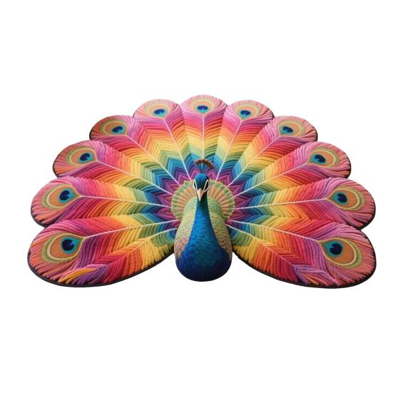 Коврик для пола «Павлин» 3D Реалистичный узор Коврик для ванной Быстросохнущий коврик для пола с противоскользящей основой для кухни, спальни, прихожей